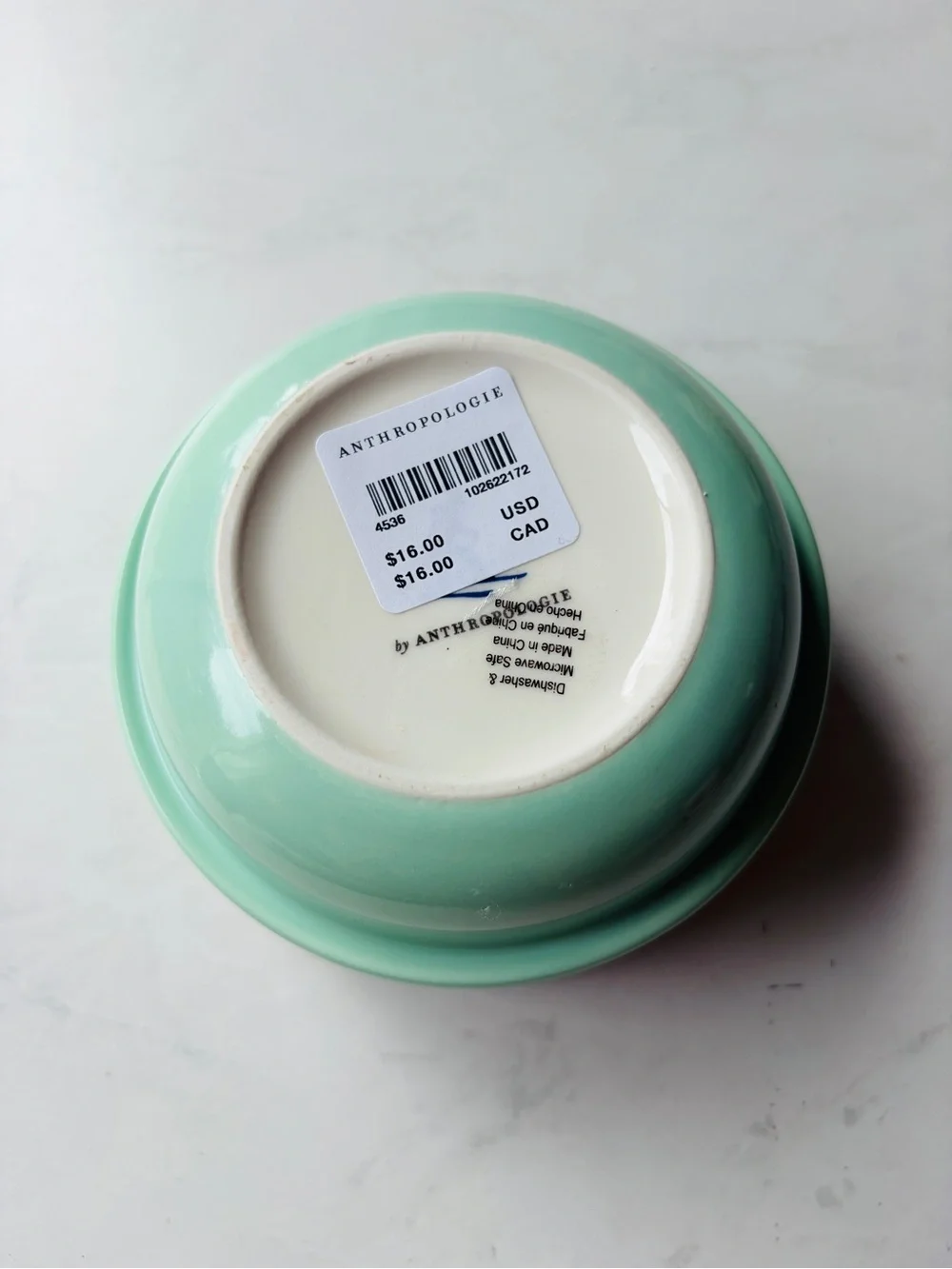NWT Anthropologie Apres Ski Stoneware Nut Bowl Cereal Bowl Mint
